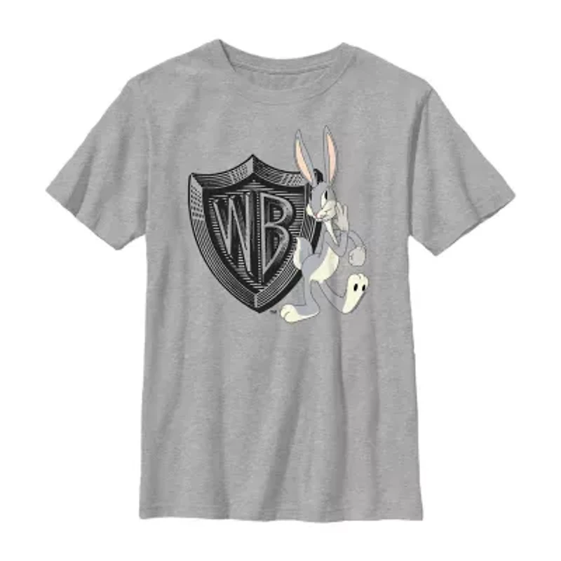Warner Bros. Little & Big Kid Boys Crew Neck Short Sleeve Regular Fit Looney Tunes Graphic T-Shirt