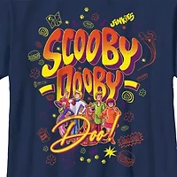 Little & Big Kid Boys Crew Neck Short Sleeve Regular Fit Scooby Doo Graphic T-Shirt