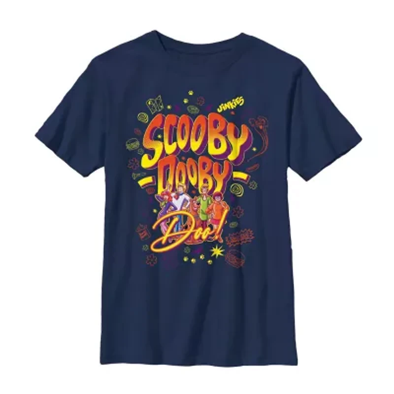 Little & Big Kid Boys Crew Neck Short Sleeve Regular Fit Scooby Doo Graphic T-Shirt