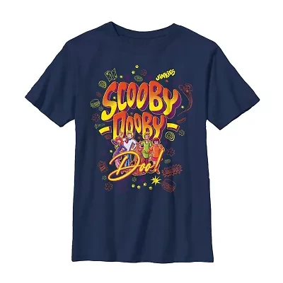 Little & Big Kid Boys Crew Neck Short Sleeve Regular Fit Scooby Doo Graphic T-Shirt
