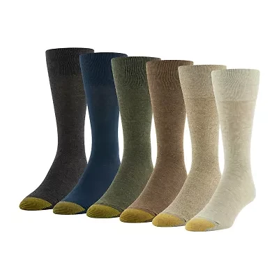 Gold Toe Cambridge Mens 6 Pair Crew Socks