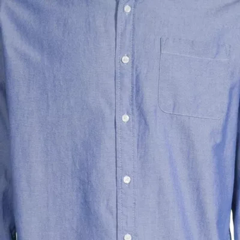 St. John's Bay Performance Oxford Mens Long Sleeve Slim Fit Button-Down Shirt