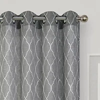 Regal Home Bayview Grommet Top Embroidered Sheer Single Curtain Panel