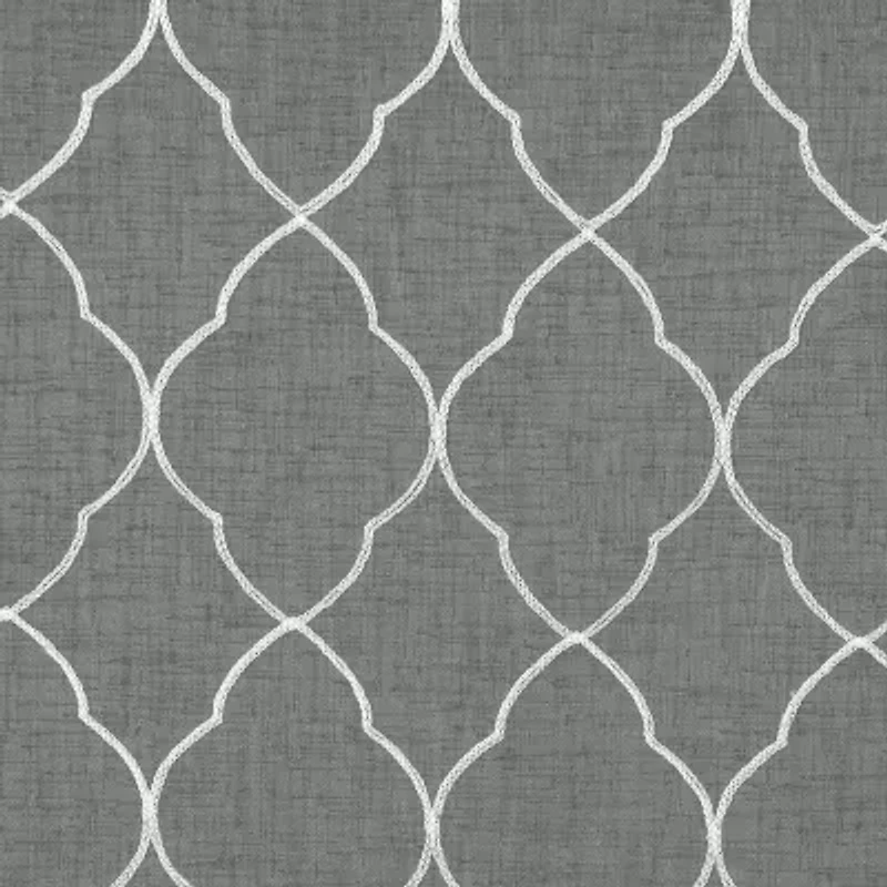 Regal Home Bayview Grommet Top Embroidered Sheer Single Curtain Panel