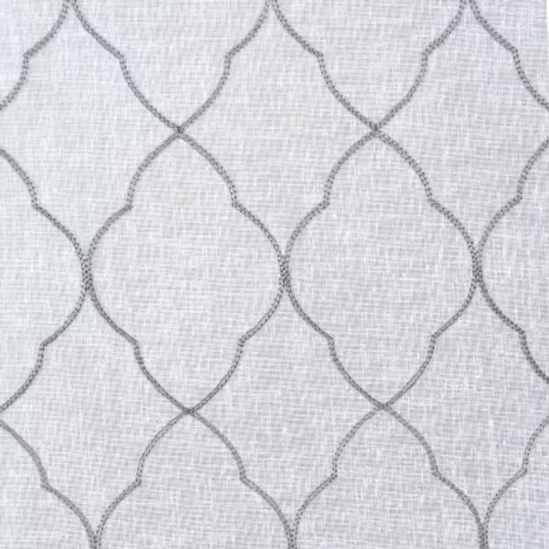 Regal Home Bayview Grommet Top Embroidered Sheer Single Curtain Panel