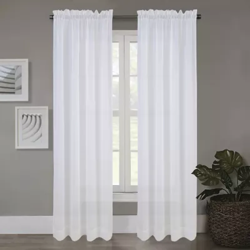 Regal Home Crushed Voile Solid Rod Pocket Sheer Single Curtain Panel