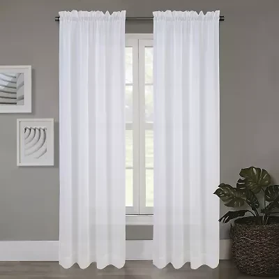 Regal Home Crushed Voile Solid Rod Pocket Sheer Single Curtain Panel