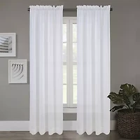 Regal Home Crushed Voile Solid Rod Pocket Sheer Single Curtain Panel