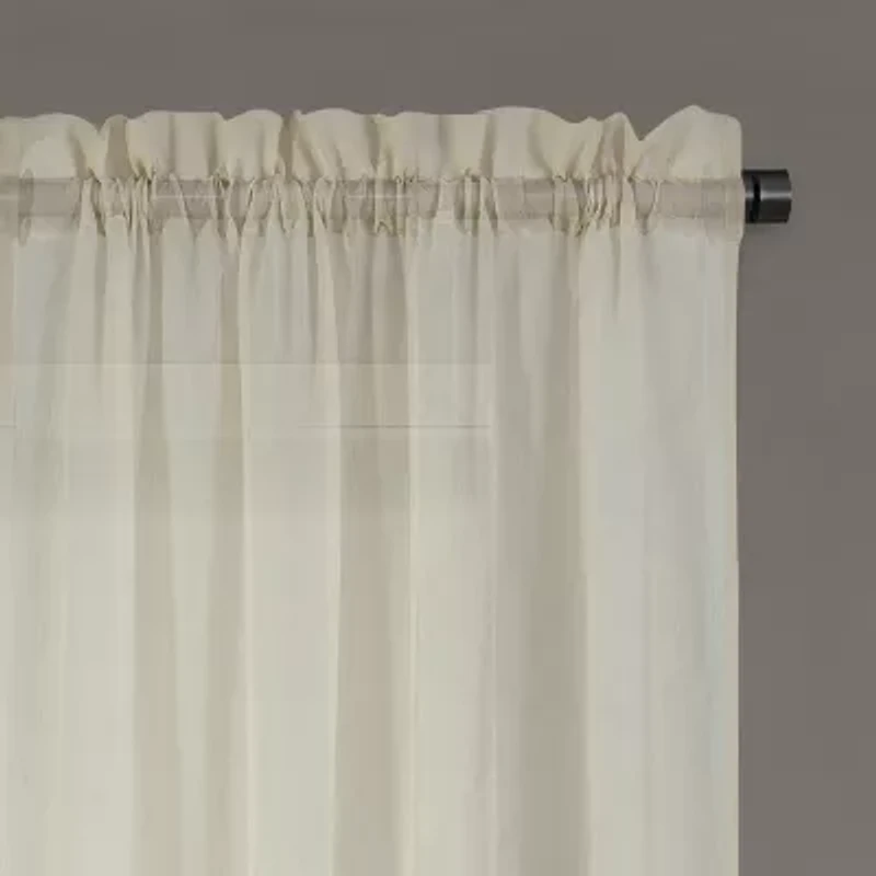 Regal Home Crushed Voile Solid Rod Pocket Sheer Single Curtain Panel