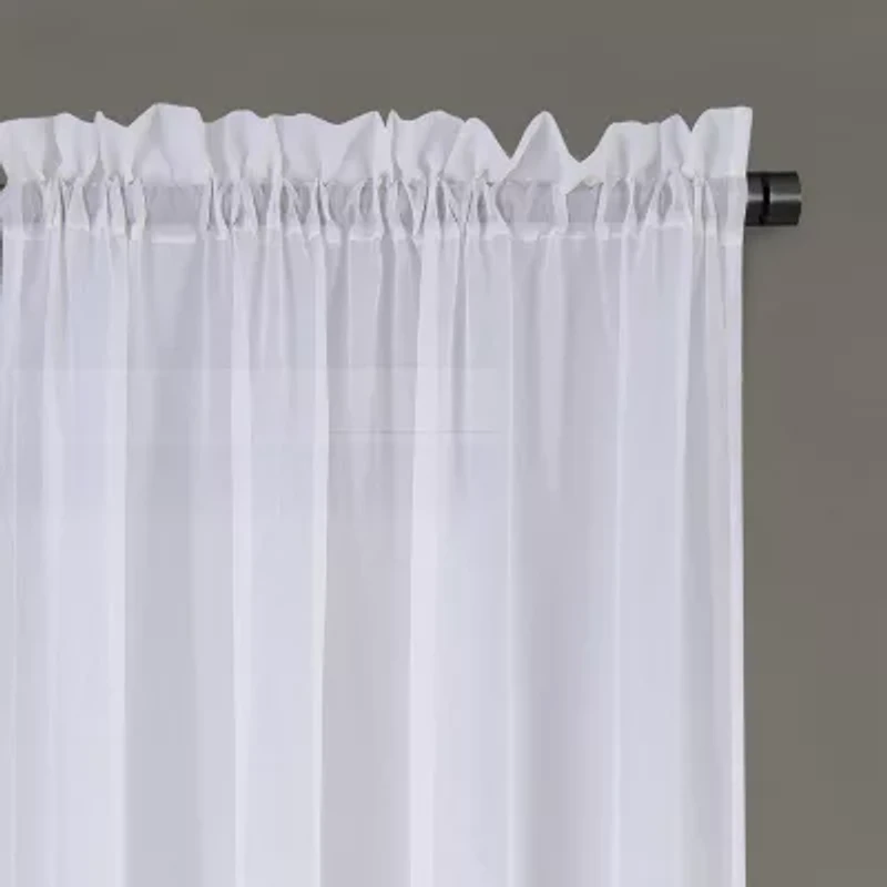 Regal Home Crushed Voile Solid Rod Pocket Sheer Single Curtain Panel