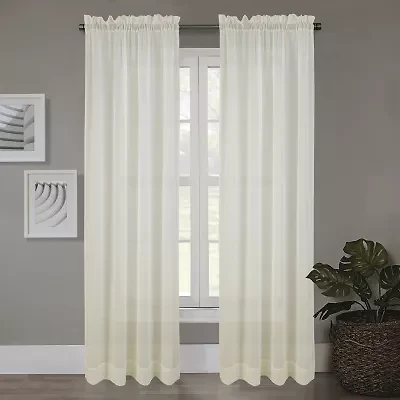 Regal Home Crushed Voile Solid Rod Pocket Sheer Single Curtain Panel