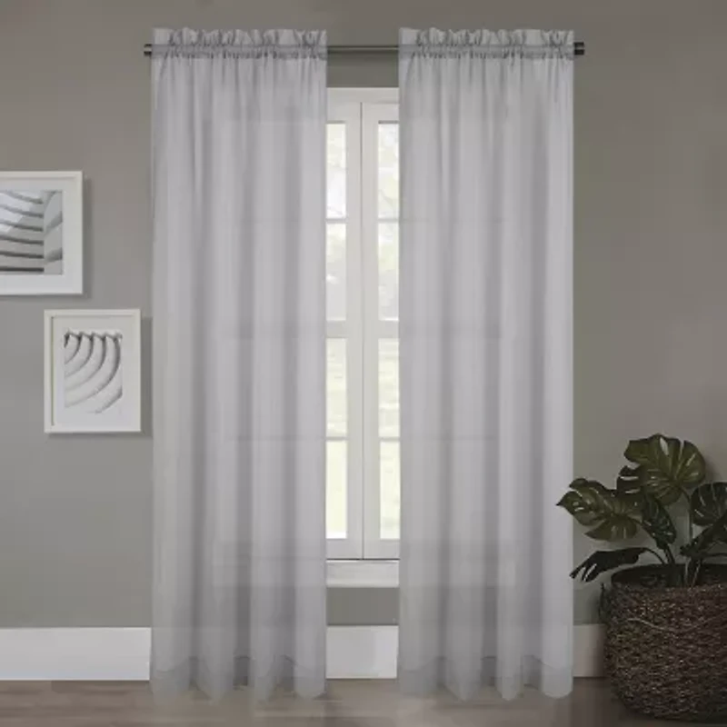 Regal Home Crushed Voile Solid Rod Pocket Sheer Single Curtain Panel