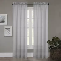 Regal Home Crushed Voile Solid Rod Pocket Sheer Single Curtain Panel