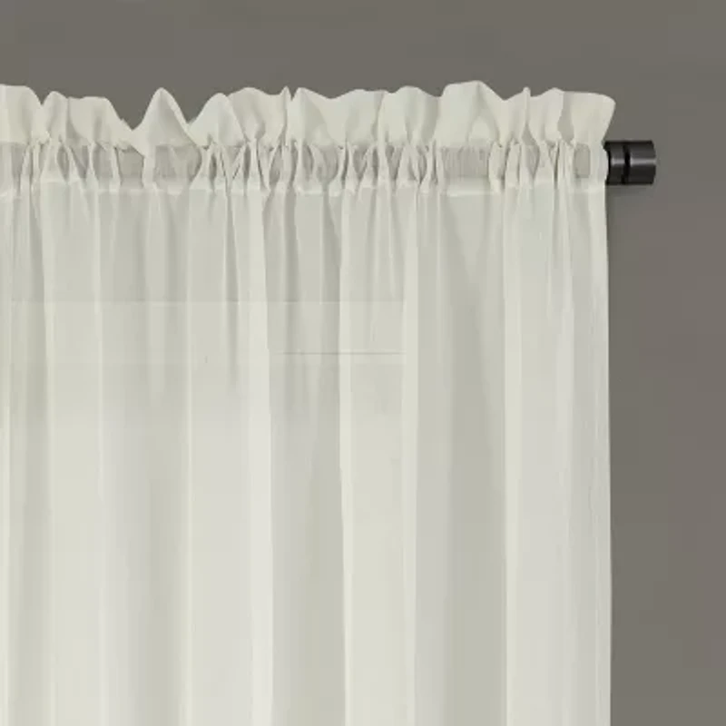 Regal Home Crushed Voile Solid Rod Pocket Sheer Single Curtain Panel