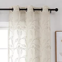 Regal Home Jaffa Grommet Top Embroidered Sheer Set of 2 Curtain Panel