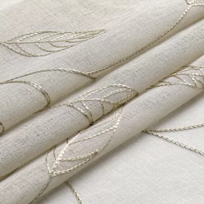 Regal Home Jaffa Grommet Top Embroidered Sheer Set of 2 Curtain Panel