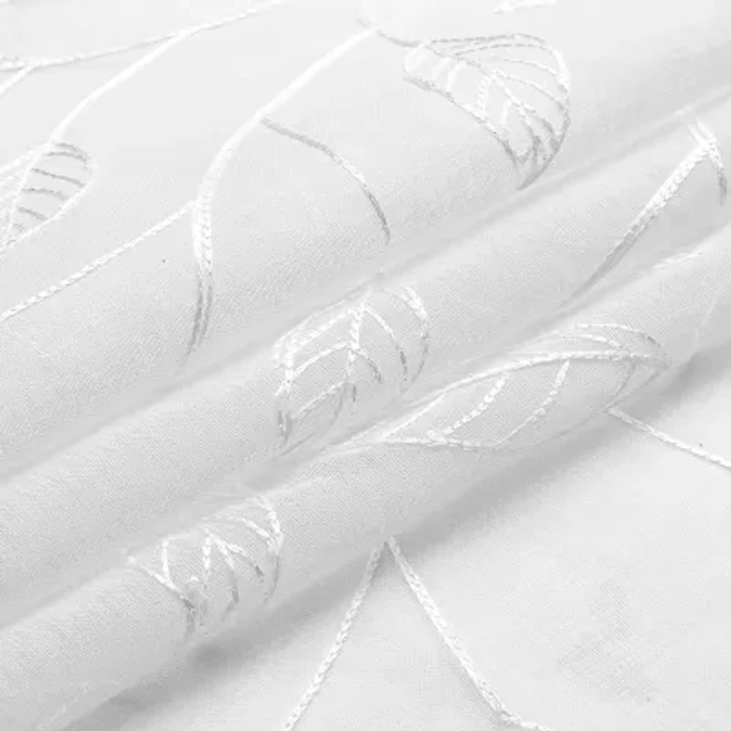 Regal Home Jaffa Grommet Top Embroidered Sheer Set of 2 Curtain Panel