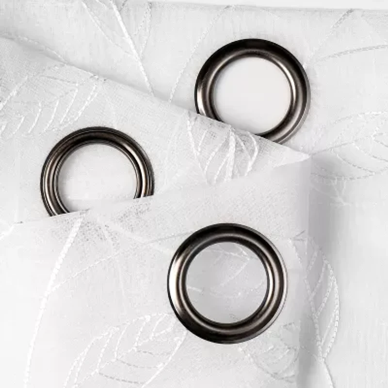 Regal Home Jaffa Grommet Top Embroidered Sheer Set of 2 Curtain Panel