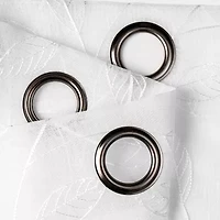 Regal Home Jaffa Grommet Top Embroidered Sheer Set of 2 Curtain Panel