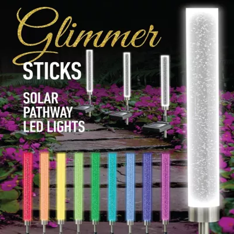 Bell + Howell Glimmer Sticks Solar Powered Landscape Lighting - Set of 4