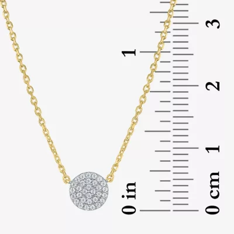 Diamond Addiction (G-H / I1-I2) Womens 1/10 CT. T.W. Lab Grown White Diamond 14K Gold Over Silver Round 16 Inch Pendant Necklace