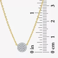 Diamond Addiction (G-H / I1-I2) Womens 1/10 CT. T.W. Lab Grown White Diamond 14K Gold Over Silver Round 16 Inch Pendant Necklace