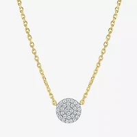 Diamond Addiction (G-H / I1-I2) Womens 1/10 CT. T.W. Lab Grown White Diamond 14K Gold Over Silver Round 16 Inch Pendant Necklace