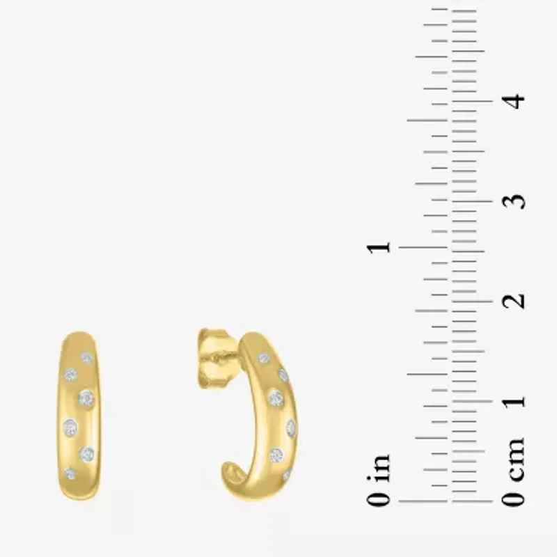 Diamond Addiction (G-H / I1-I2) Womens 1/10 CT. T.W. Lab Grown White Diamond 14K Gold Over Silver 16.2mm Hoop Earrings