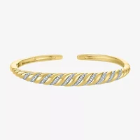Diamond Addiction (G-H / I1-I2) Womens 1/10 CT. T.W. White Diamond 14K Gold Over Silver Cuff Bracelet