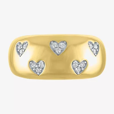 Diamond Addiction (G-H / I1-I2) Womens 9.5MM 1/10 CT. T.W. Lab Grown White 14K Gold Over Silver Band