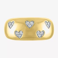 Diamond Addiction (G-H / I1-I2) Womens 9.5MM 1/10 CT. T.W. Lab Grown White 14K Gold Over Silver Band