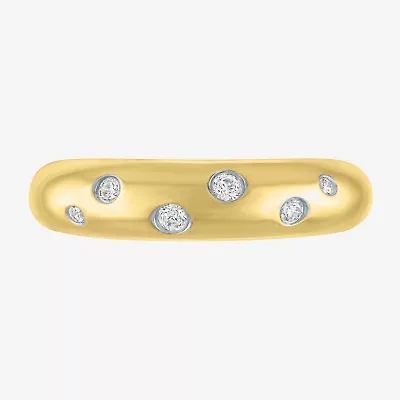 Diamond Addiction (G-H / I1-I2) Womens 5MM 1/10 CT. T.W. Lab Grown White 14K Gold Over Silver Sterling Band