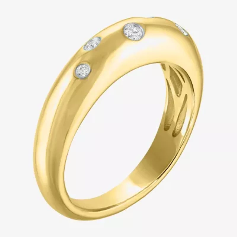 Diamond Addiction (G-H / I1-I2) Womens 5MM 1/10 CT. T.W. Lab Grown White 14K Gold Over Silver Sterling Band