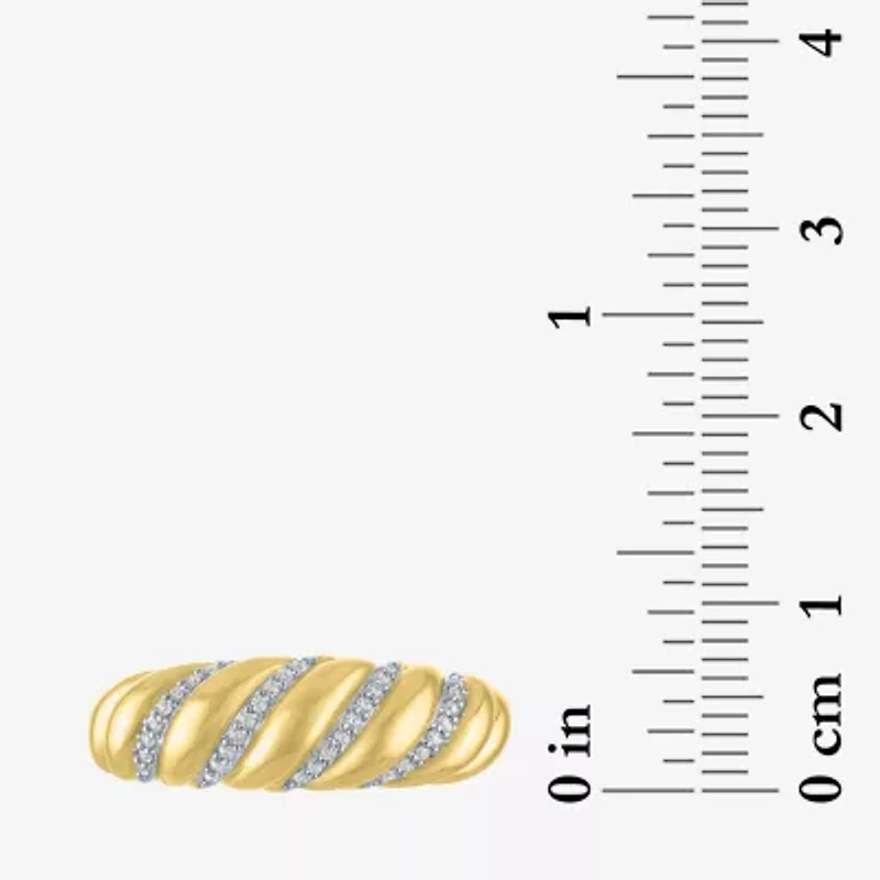 Diamond Addiction (G-H / I1-I2) Womens 7MM 1/10 CT. T.W. Lab Grown White 14K Gold Over Silver Band