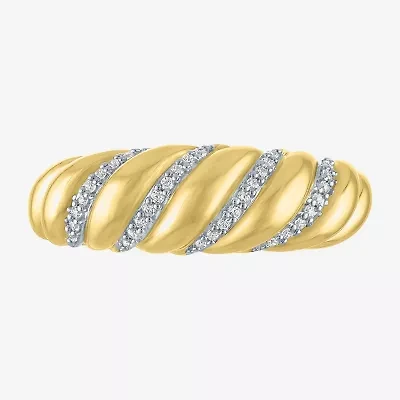 Diamond Addiction (G-H / I1-I2) Womens 7MM 1/10 CT. T.W. Lab Grown White 14K Gold Over Silver Band