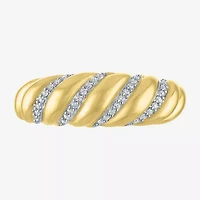 Diamond Addiction (G-H / I1-I2) Womens 7MM 1/10 CT. T.W. Lab Grown White 14K Gold Over Silver Band