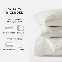 Casual Comfort Waffle Textured Midweight Down Alternative Comforter Set