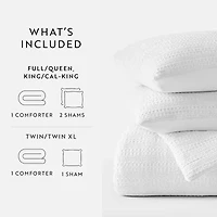 Casual Comfort Waffle Textured Midweight Down Alternative Comforter Set