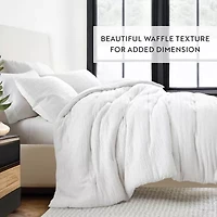 Casual Comfort Waffle Textured Midweight Down Alternative Comforter Set