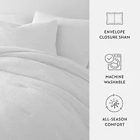 Casual Comfort Waffle Textured Midweight Down Alternative Comforter Set