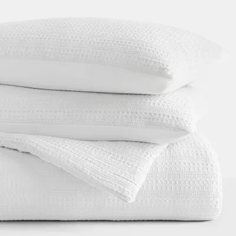 Casual Comfort Waffle Textured Midweight Down Alternative Comforter Set