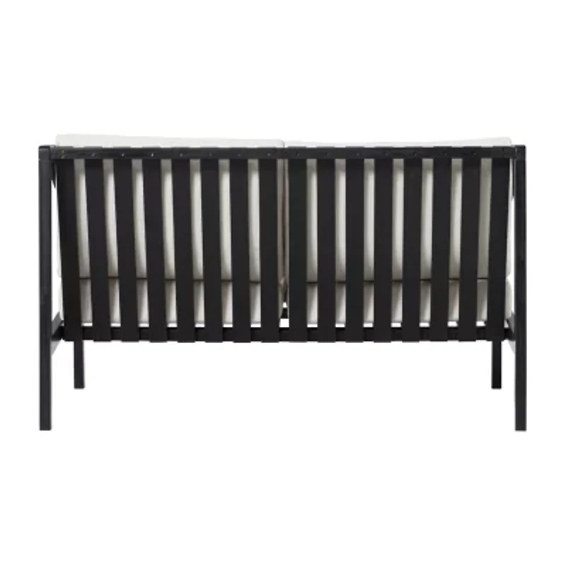 Modern Outdoor Curved Arm Loveseat