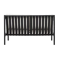 Modern Outdoor Curved Arm Loveseat