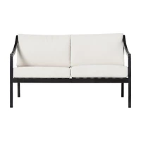 Modern Outdoor Curved Arm Loveseat