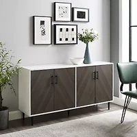 Mcm Faux Bookmatch Tv Stand