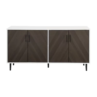 Mcm Faux Bookmatch Tv Stand