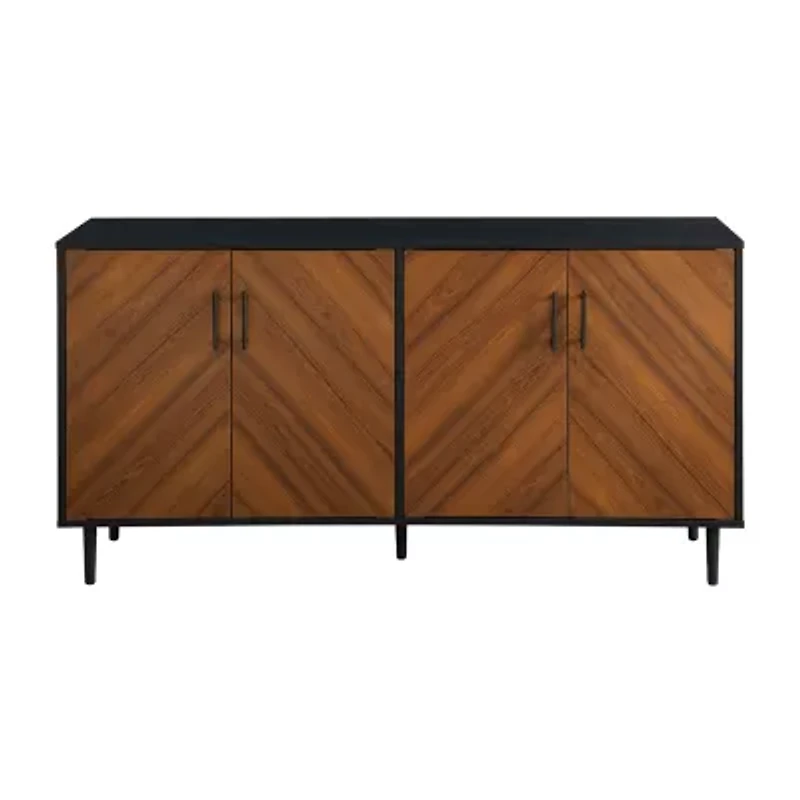 Mcm Faux Bookmatch Tv Stand