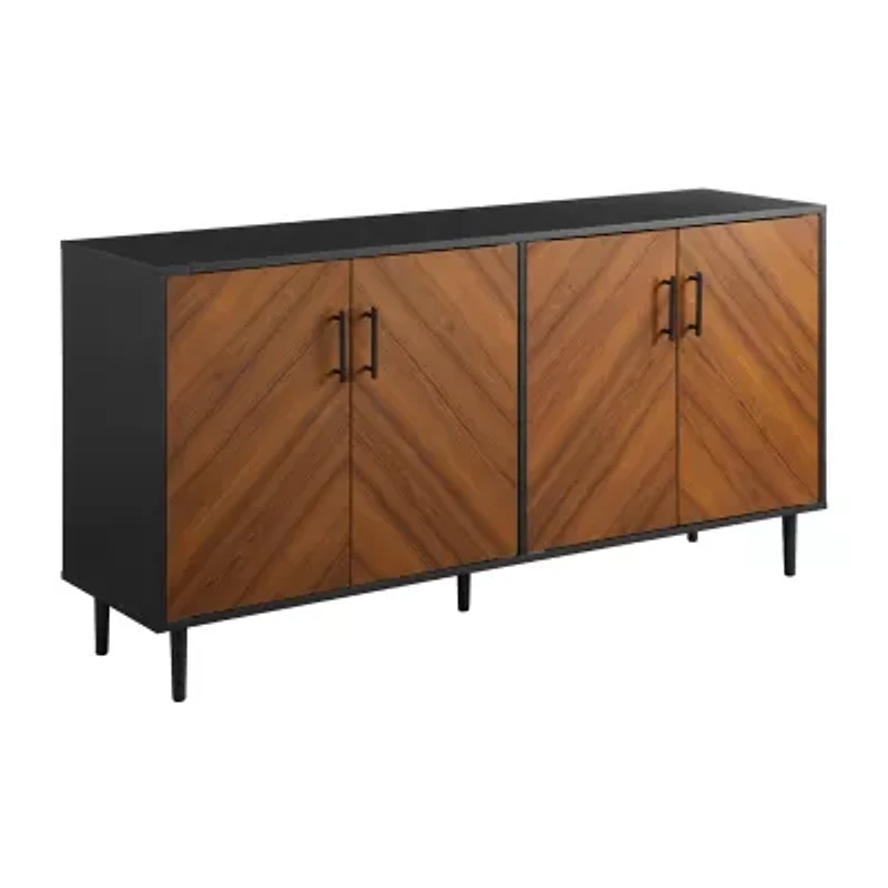 Mcm Faux Bookmatch Tv Stand