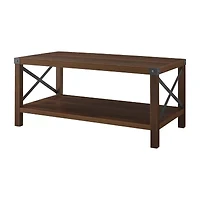 Metal X Rustic Wood Coffee Table