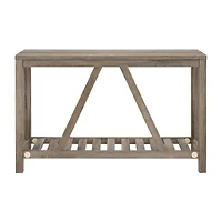 Farmhouse Slatted Shelf Entryway Table